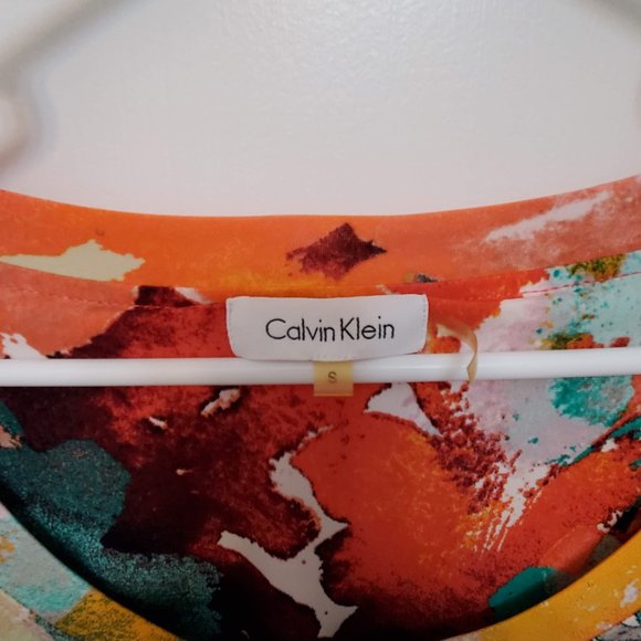 Calvin Klein Tunic Dress, size S, Multi-Colored Colorful Abstract Floral Design - Picture 2 of 7